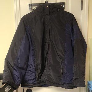 Laura Scott Hooded 3 in 1 Ski Jacket Black & Blue